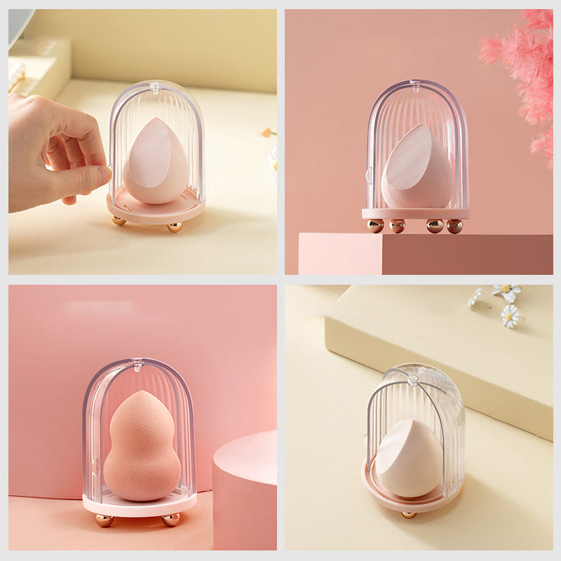 Birdcage Cosmetic Storage Box Beauty Egg Transparent Dustproof Makeup Sponge Organizer Minimalist Creative Home Office